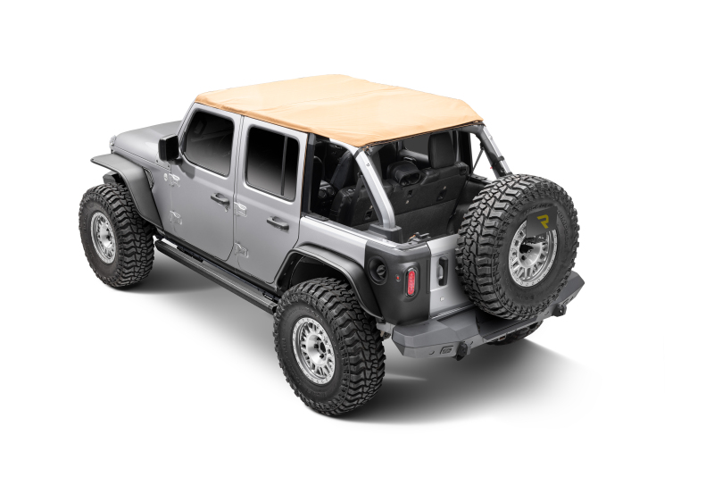 Jeep Wrangler Running Boards - Go Rhino - VoltStep Electric, Bedliner Coating - Black - `18-`24